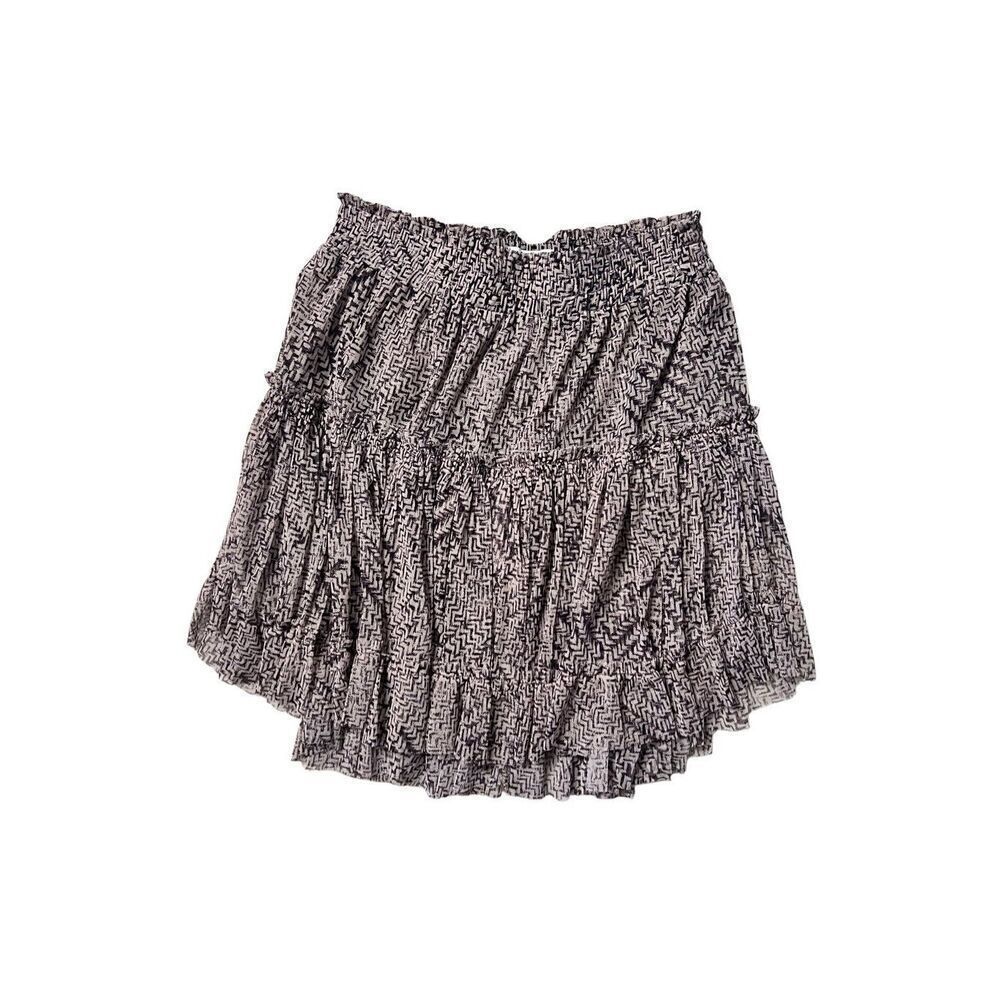 Misa Los Angeles Women's Tanza Abstract Marion Semi-Sheer Ruffle Skirt XS NWT